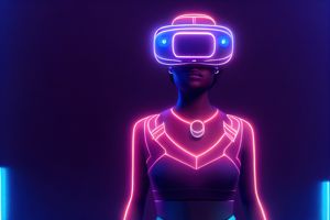 Teikna bilde av person som bruker VR
